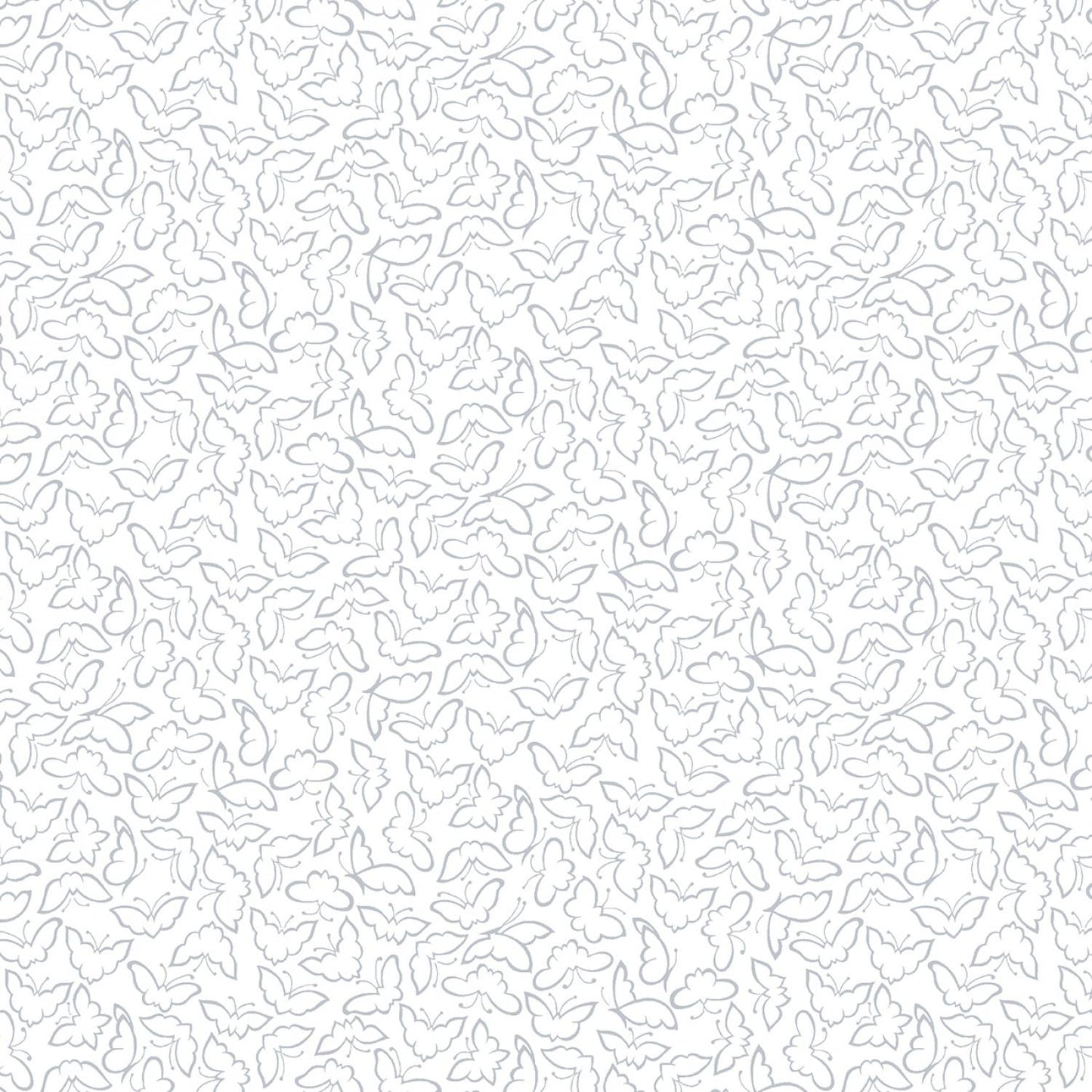 Quilter's Flour 6 - White on White Butterflies  # 1690-01W