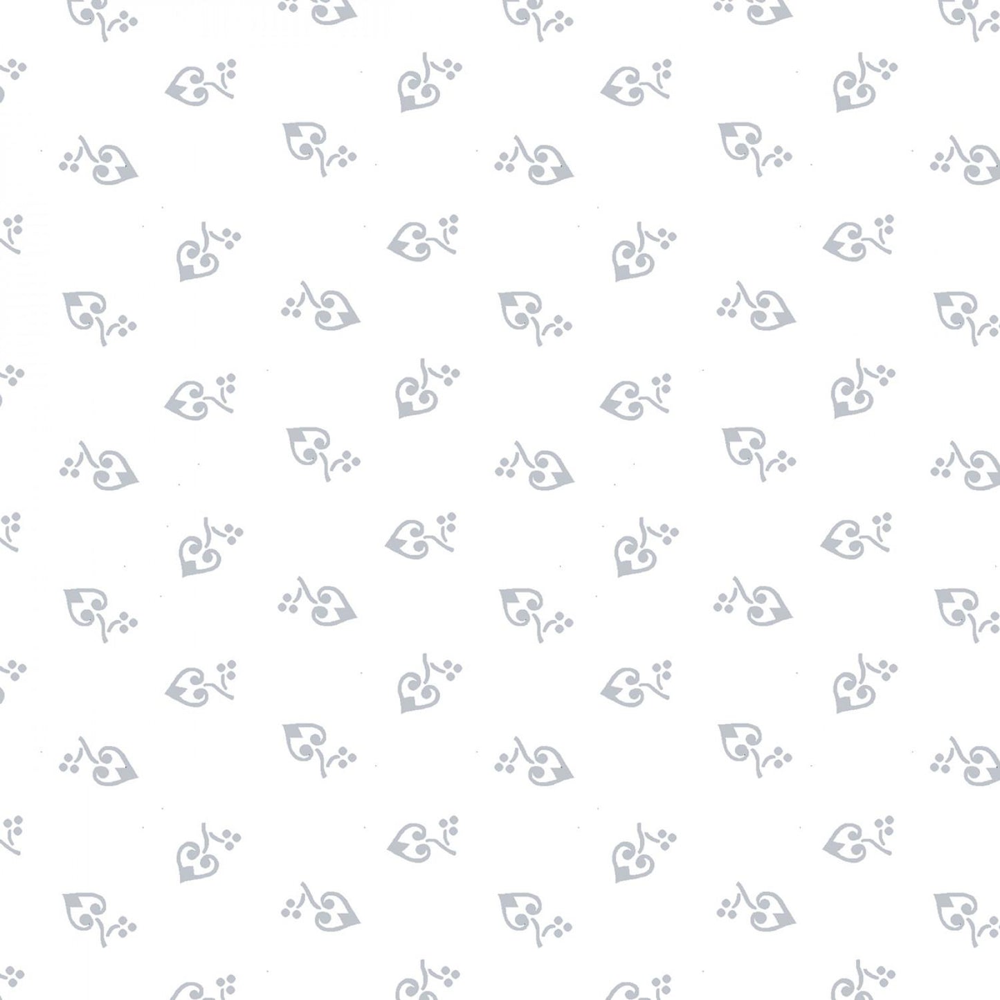 Quilter's Flour 6 - White on White Curlicue Hearts  # 1689-01W