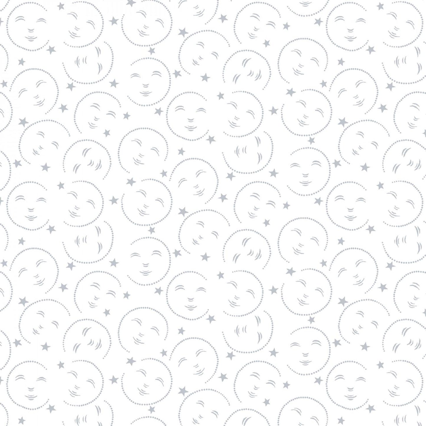 Quilter's Flour 6 - White on White Moon Faces 2.5 inch repeat # 1680-01W