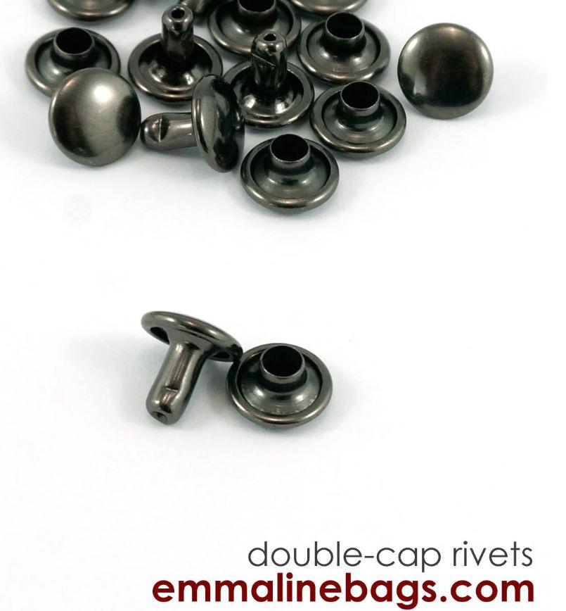 RIVET DOUBLE CAP Gunmetal  50pk - EBRIV-SM-GM