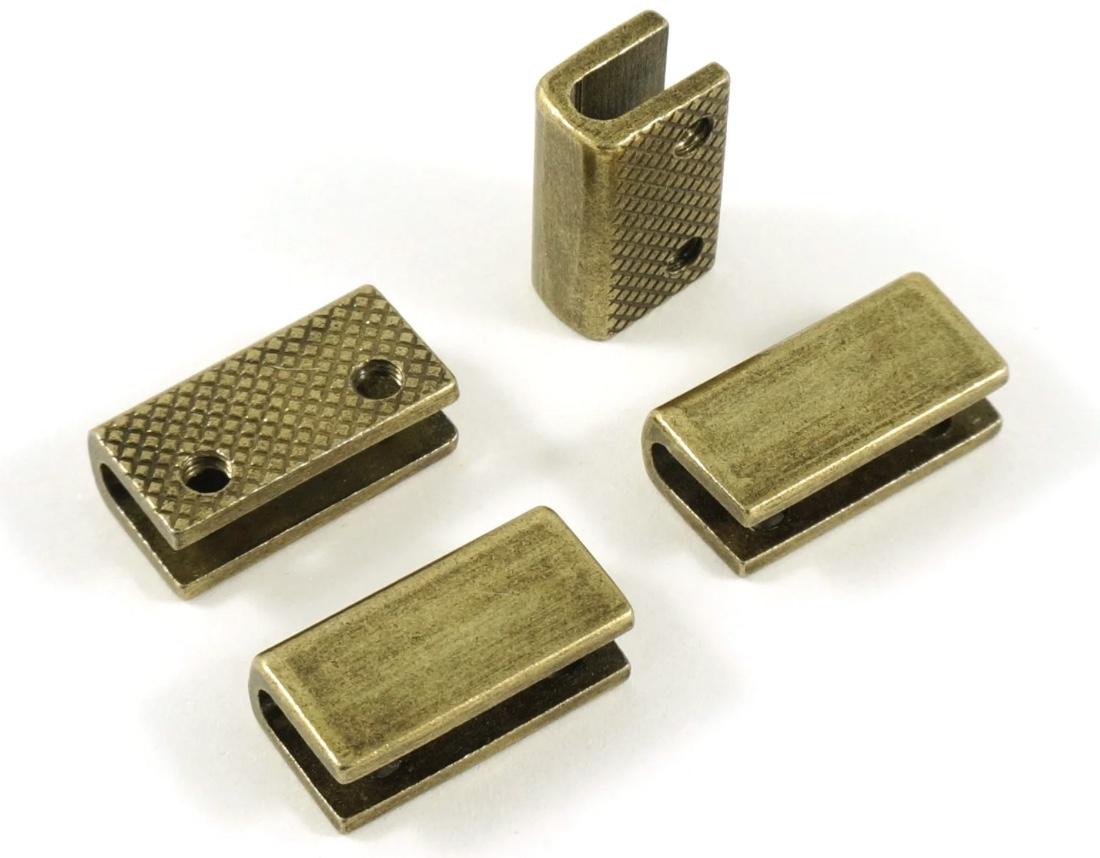 Rectangular Strap End Cap 3/4" - Antique Brass -  EBCAP-6AB