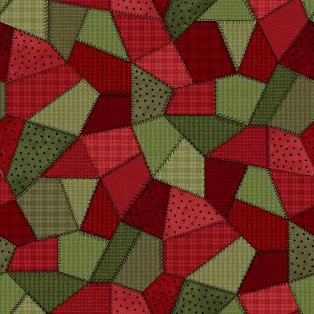 Red/Green Patchwork Quilt Flannel # F11310M-RG