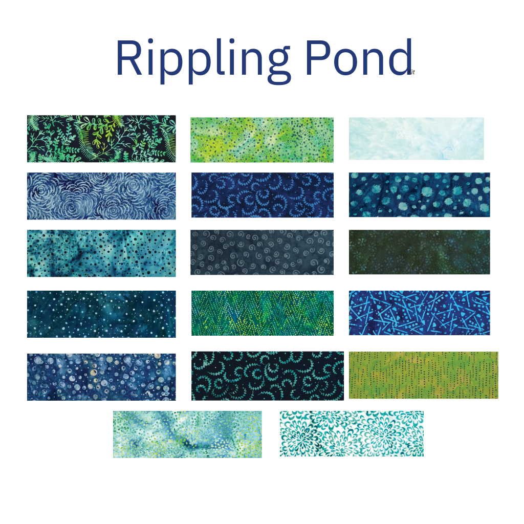 Rippling Pond Block of the Month - Fat Eighth Insurance Bundle