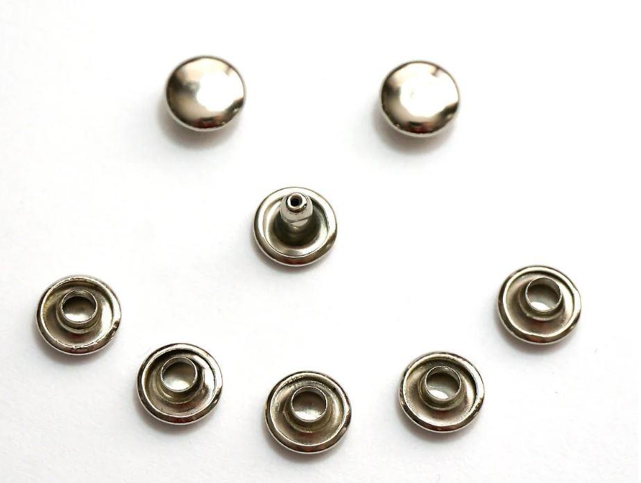 Rivet - Double Cap - Nickel - 50 pack - RIV8mmx6mm-NL/50