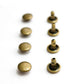 Rivets, Double Cap - Medium (9mm Cap) - Antique Brass