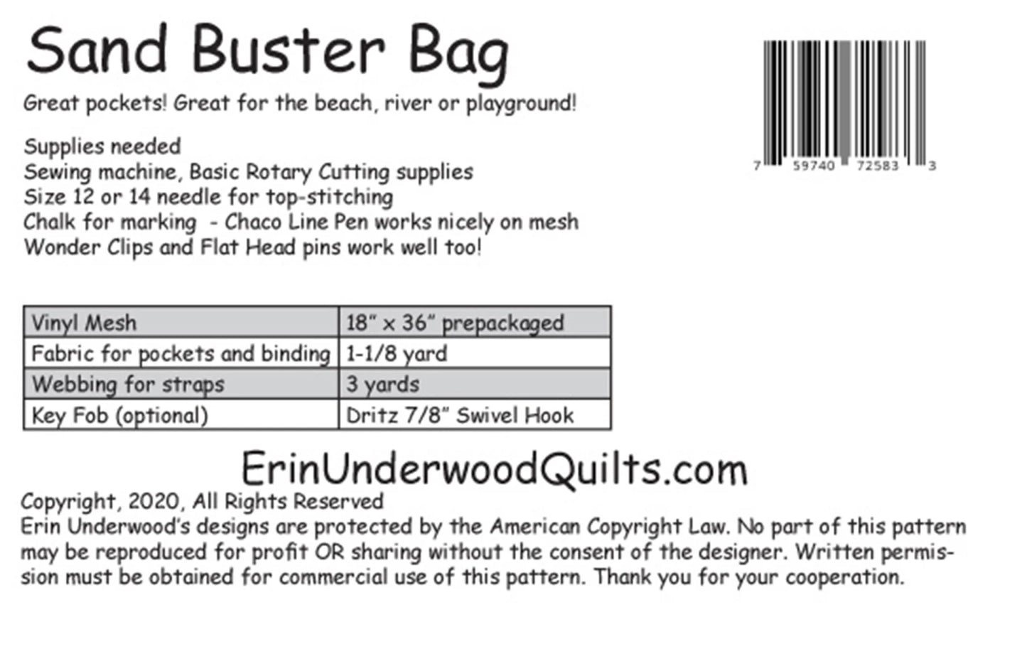 Sand Buster Bag # EUQ330