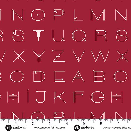 Scrawl -  Deco Letters Crimson - A1217R