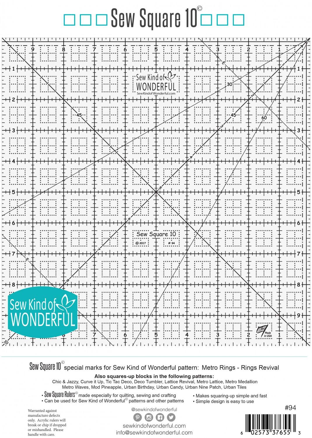 Sew Square 10 Ruler # SKW94