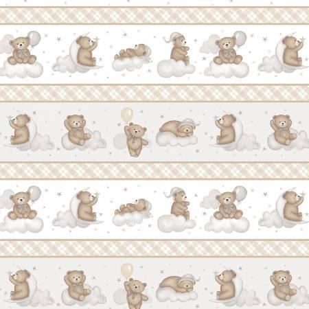 Sleepy Teddy - Oatmeal/Gray Border Stripe # 8525S-34