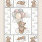 Sleepy Teddy - Oatmeal/Gray Panel 36 Inch # 8526PS-34