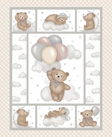 Sleepy Teddy - Oatmeal/Gray Panel 36 Inch # 8526PS-34