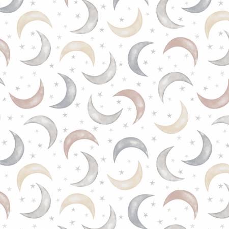 Sleepy Teddy - White/Multi Moon and Stars # 8521S-03