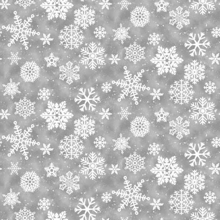 Snow Crew - Gray Snowflakes Flannel # F1288-90