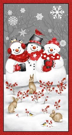 Snow Crew - Multi 24 inch Snowmen Panel Flannel # F1296P-89