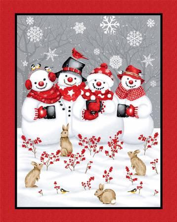 Snow Crew - Multi 48" Snowmen Panel -  Minky # 2099PMK-89