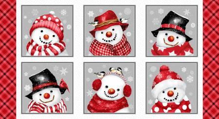 Snow Crew - Multi Snowman Blocks  Flannel # F1284-89