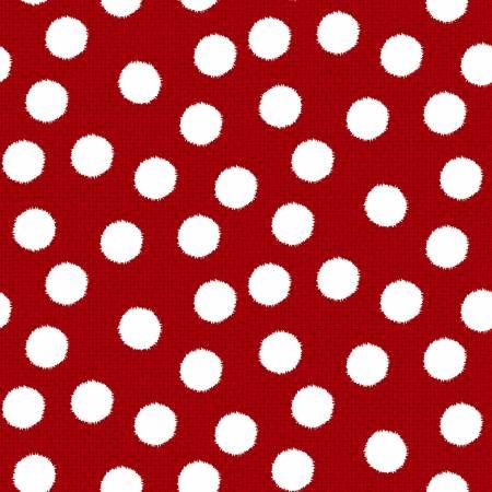 Snow Crew - Red Fuzzy Dot Flannel # F1292-8
