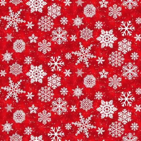 Snow Crew - Red Snowflakes Flannel # F1288-88