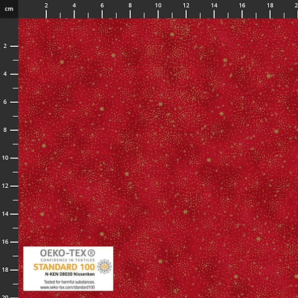 Snow Crystals Stof - Red - 4593-405