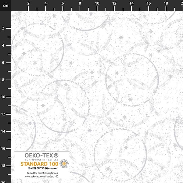 Snow Crystals Stof - White - 4593-101