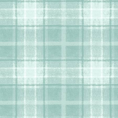 Snowtop Mountain - Aqua Big Plaid Flannel # F10896M-Q
