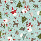 Snowtop Mountain - Aqua Christmas Toss Flannel # F11162M-Q