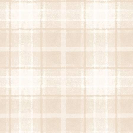 Snowtop Mountain - Cream Big Plaid Flannel # F10896M-E