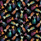 Softie Tossed Quilt Cats - PD4009 Black