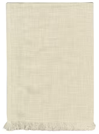 Solid Cream Tea Towel with Fringe # K313-CRE