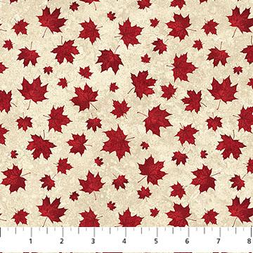 Stonehenge Oh Canada 14 - Two Tonal Leaves - Beige/Red - 29020-12