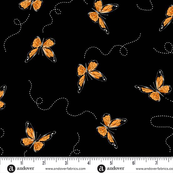 Sunflower Meadow - Butterflies - Black - A900-K