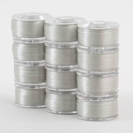 SuperBobs Polyester Bobbin 12pk Class 15 Silver # 302-12-623