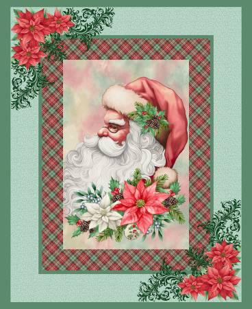 Sweet Christmas Memories - Ice Blue Santa Panel 36 x 44 Inch # 3628P-17