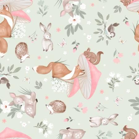 Sweet Forest Tales Minky - Green # 24546-GRN-MNK-D