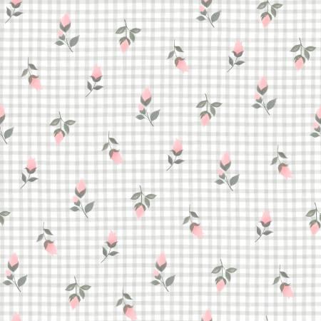 Sweet Woodland - White Rosey Gingham # 24517-WHT