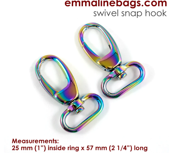 Swivel Snap Hook - 1" - Iridescent Rainbow - 2 pack -  EBHK-25-IRI2