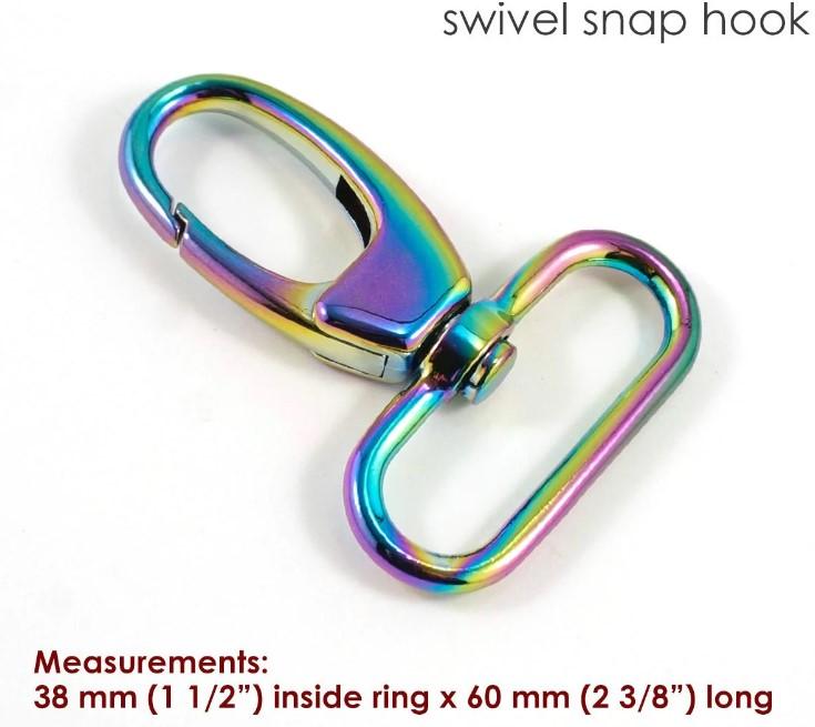 Swivel Snap Hook - Iridescent - 1.5" - EBHK-38-IRI