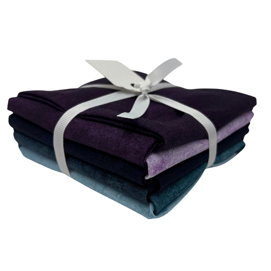 TEXtures Basic  Purple Teal Fat Quarter Bundle - 8 Pack