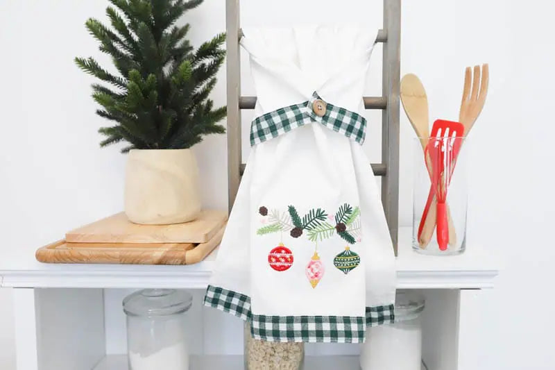 Tea Towels - Gingham Trim (Pink & Green) - KDKB277