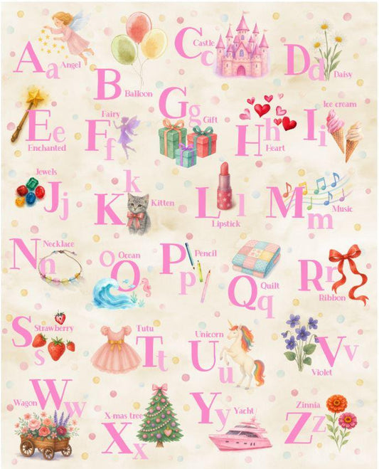 Things That Go From A-Z  Panel - Pink -  25746-531
