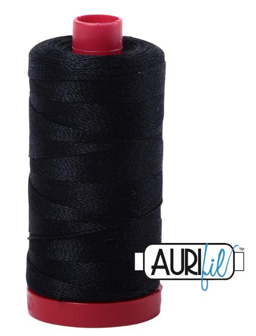 Thread Aurifil -  Black - 12 weight  MK50SC6-2692