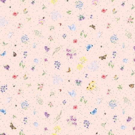 Together Is Better - Pale Pink Flowers And Butterflies # 11122M-P