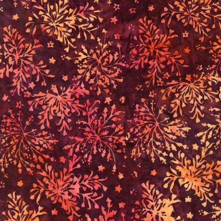 Tonga Forest Floor Batik - Bush - B5044-Wine
