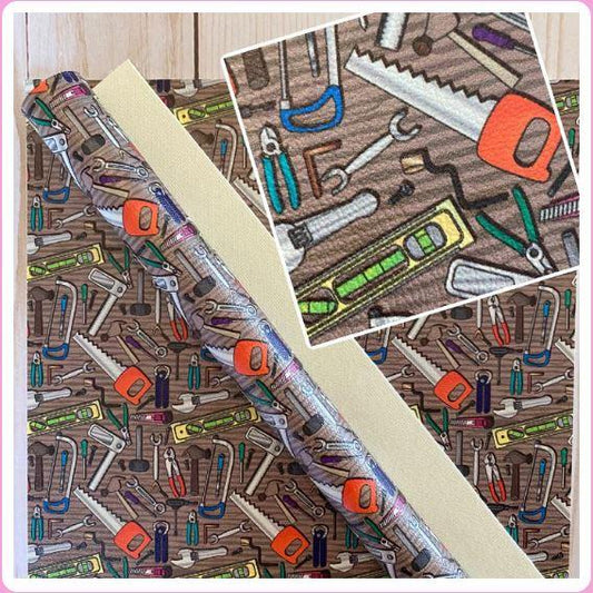 Tools on Brown Printed Vinyl