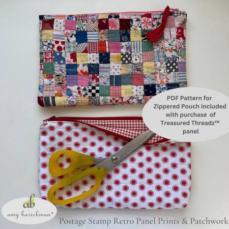 Treasured Threadz® Quilt Block Panel - Postage Stamp Retro # ABTT201