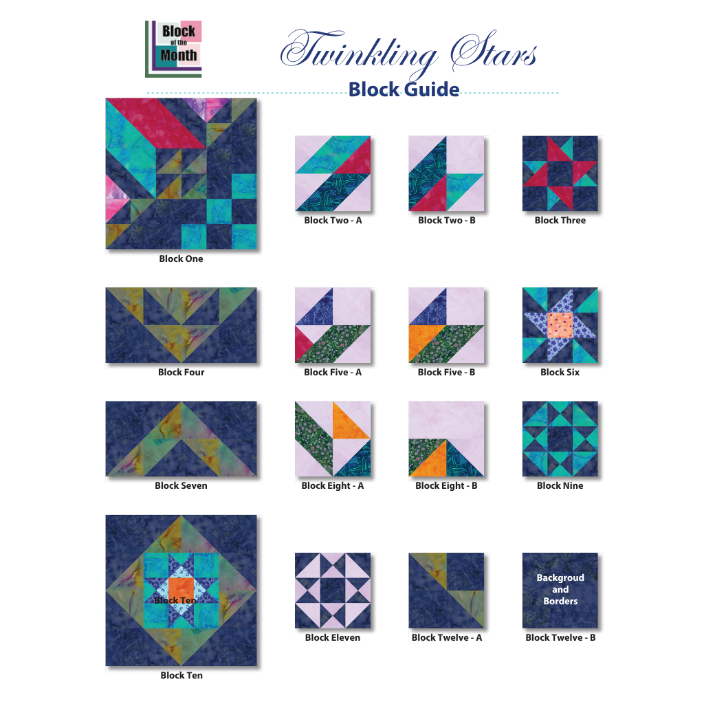 Twinkling Stars Block of the Month - Full Kit Purchase