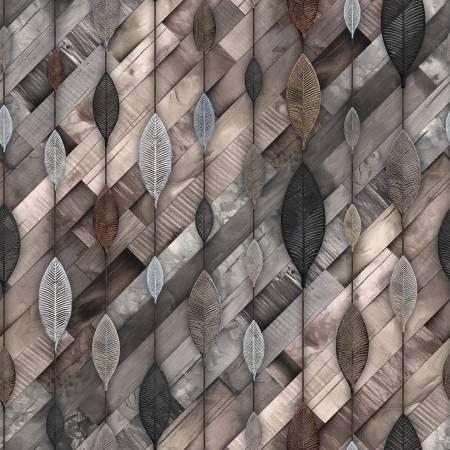 Umber Iron Leaves 12 Inch repeat # 8560S-39