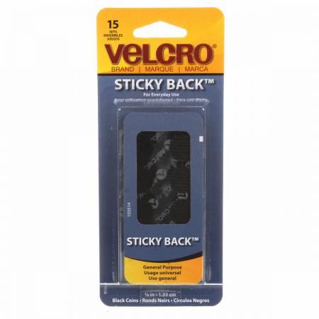VELCRO® Brand Fastener Sticky Back Coin Black 5/8in # 90069V