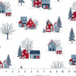 Village Folk Flannel - Small Houses - White Multi - F28824-10