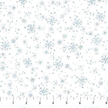 Village Folk Flannel - Snowflake -White - F28828-10